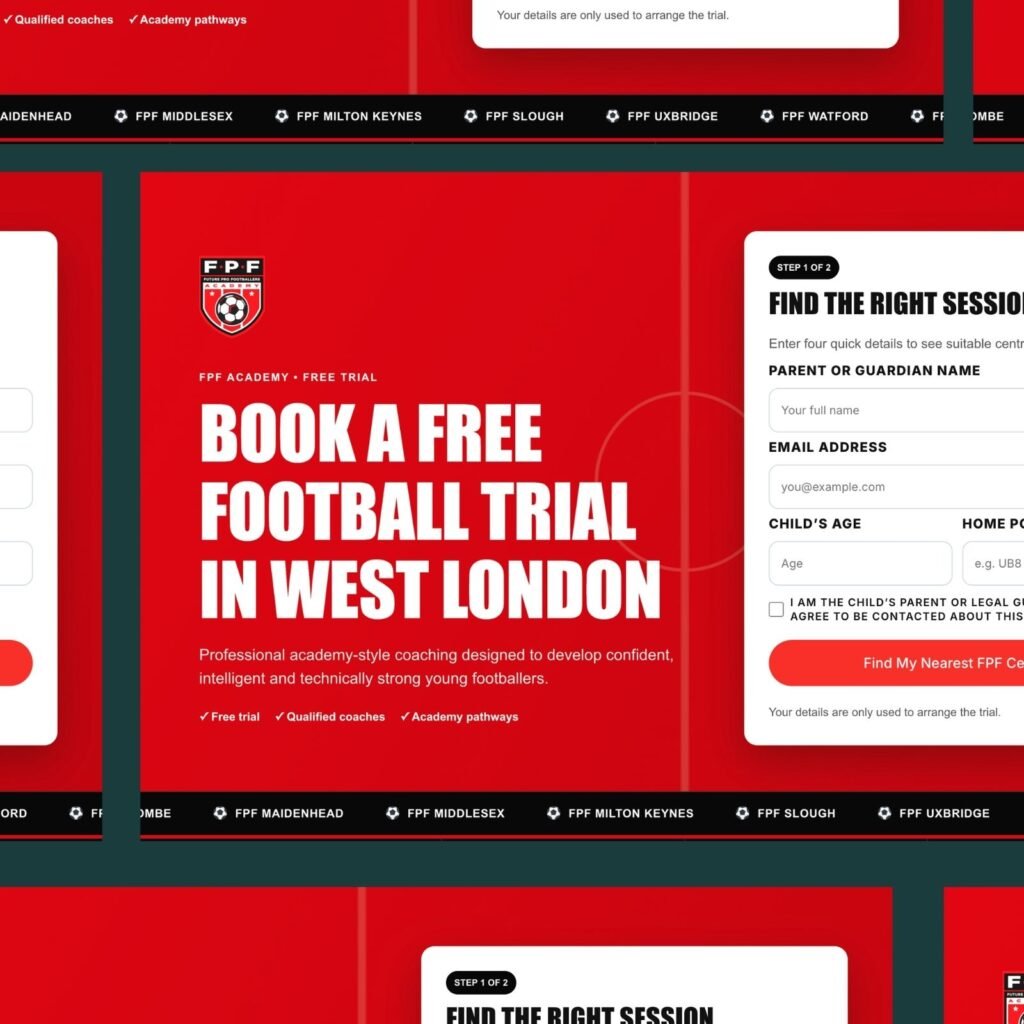 FPF Academy location-led football academy website