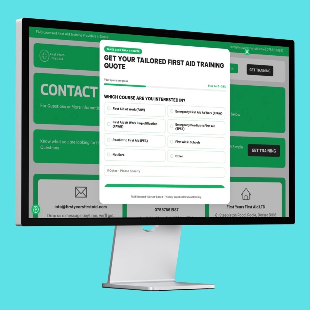 First Years First Aid stepped enquiry qualification form
