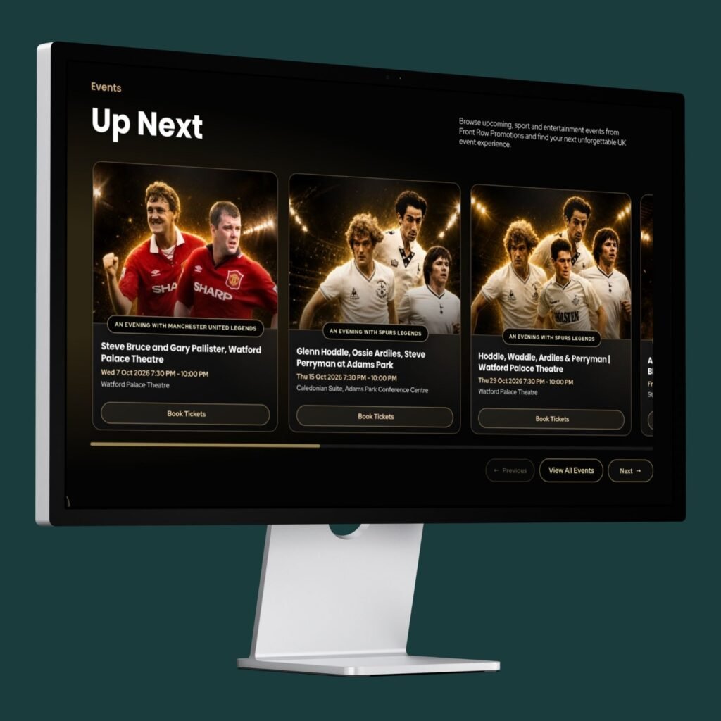 Front Row Promotions owned event marketing website