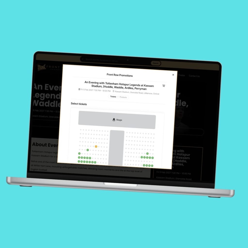 Front Row Promotions flexible event information website