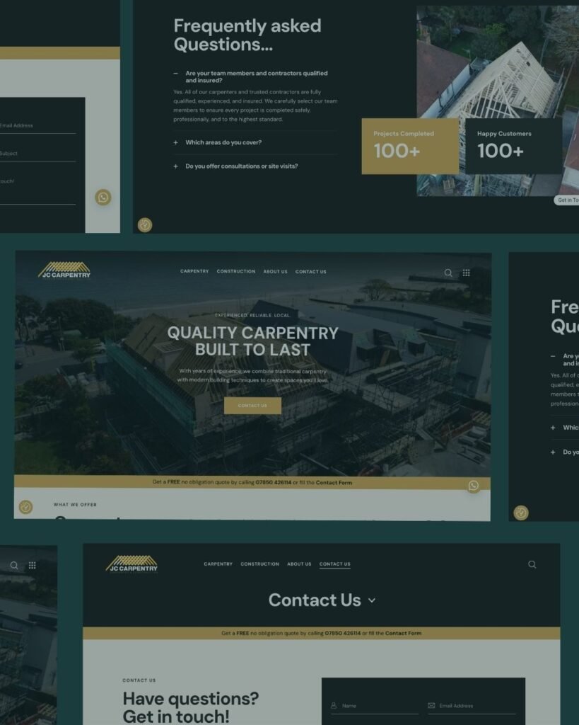 JC Carpentry premium local business website case study
