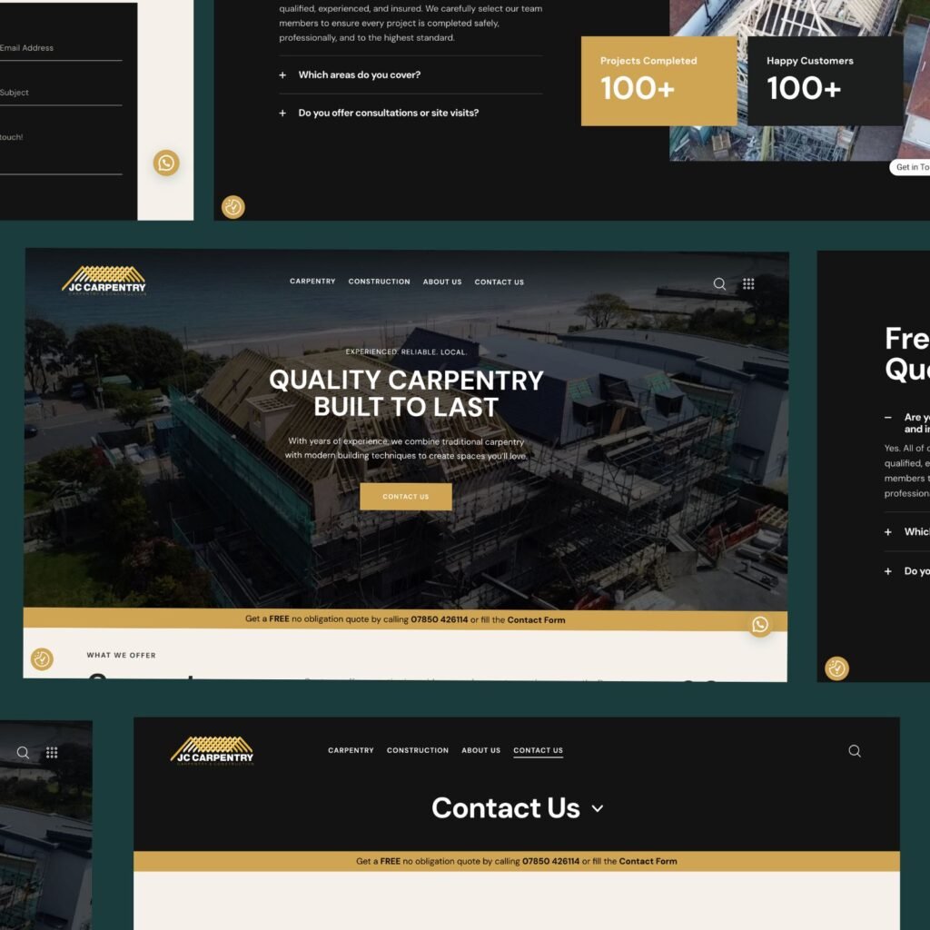 JC Carpentry project portfolio website design