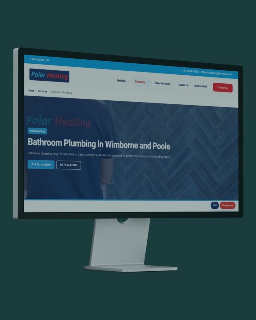 Polar Heating trade website redesign case study