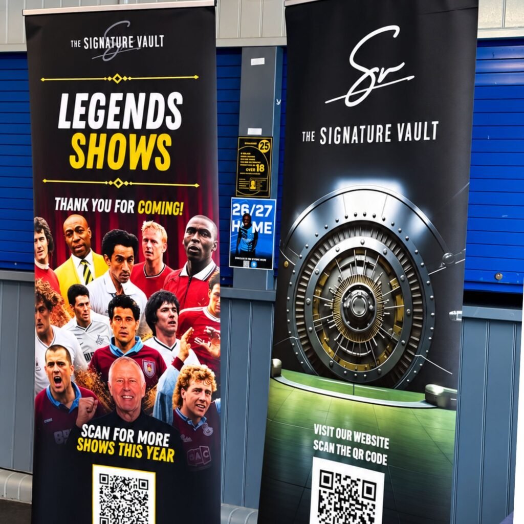 The Signature Vault digital and printed event campaign creative